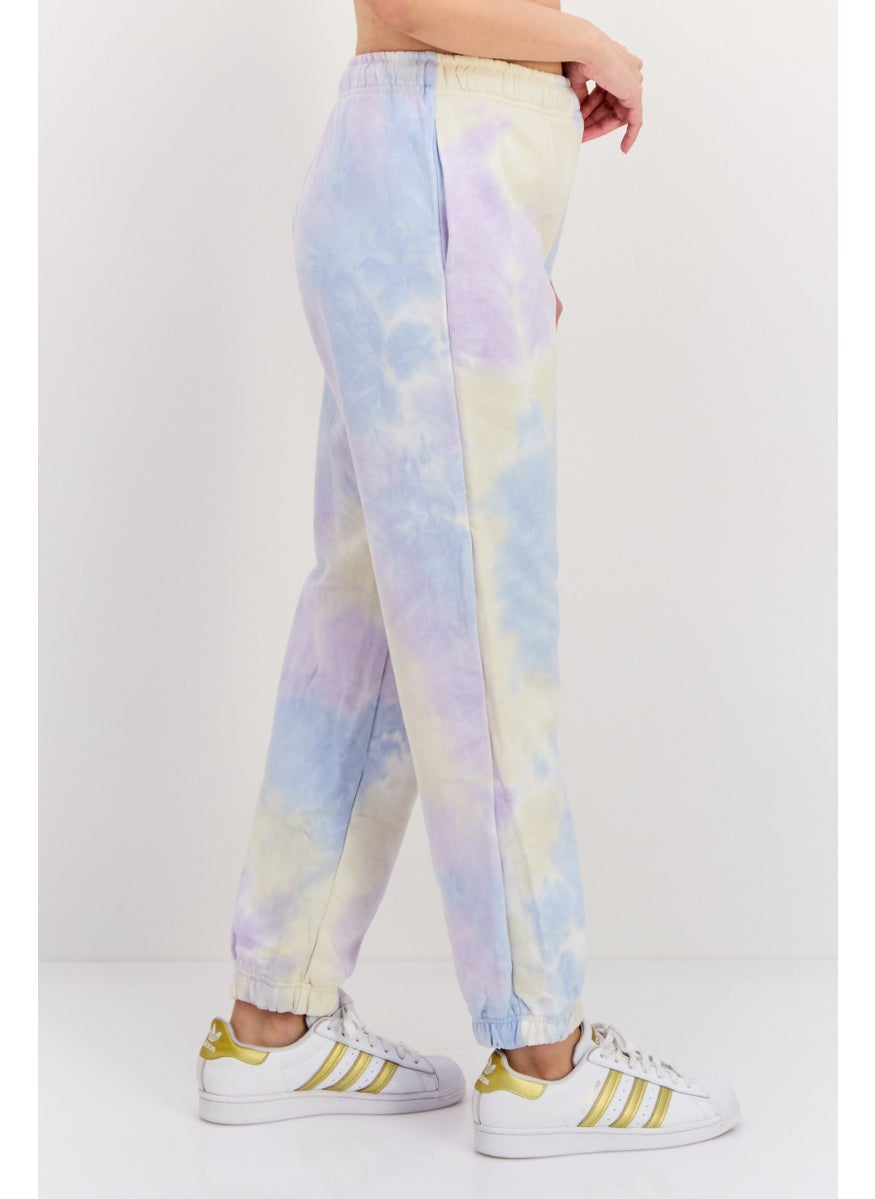 NIA Women Tie-Dye Print Jogger Pants, Sky Blue Combo  - Image 2