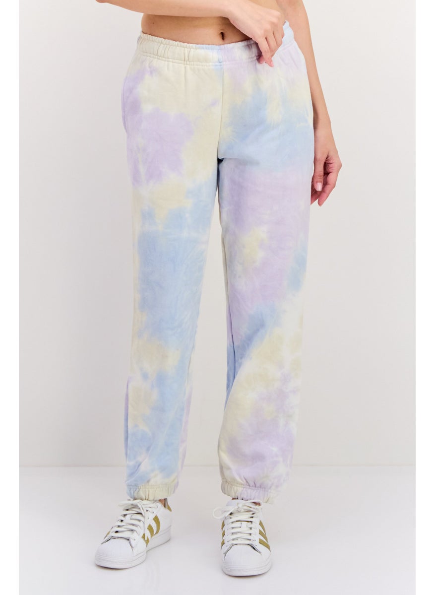 NIA Women Tie-Dye Print Jogger Pants, Sky Blue Combo  - Image 1