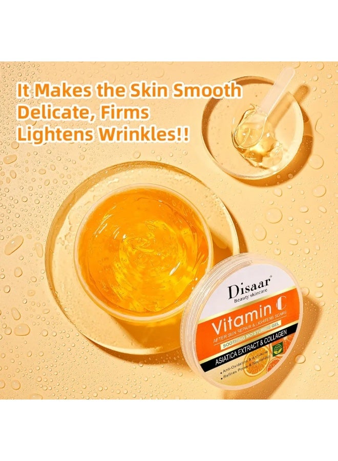 Disaar 300g Vitamin C After Sun Repair and Lightens Scars Soothing Moisturizing Gel Whitening Collagen Repair Damage Renewal Smoothing Skin Face Gel Refines Pores Anti Oxidation Anti Acne Nourishing Vitamin C Gel - Image 3