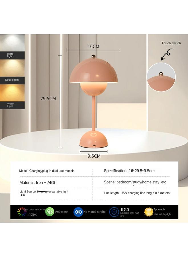 الأزرق جي دبليو مصباح برعم زهور مصباح بجانب السرير لغرفة النوم مصباح سعيد لمرافقة الزفاف مصباح طاولة غرفة زفاف جديد زوج من مصباح الفطر جو احتفالي - Image 1