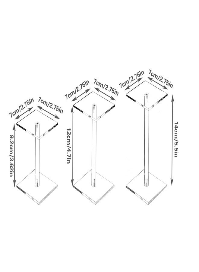 SnowTing 3 PCS Combat Risers for Flying Miniatures, Different Heights (5.5'', 4.7'' and 3.6'') Square Acrylic Terrain Combat Display Stands for Tabletop Board Games Miniatures Small Figures Flight Display - Image 4