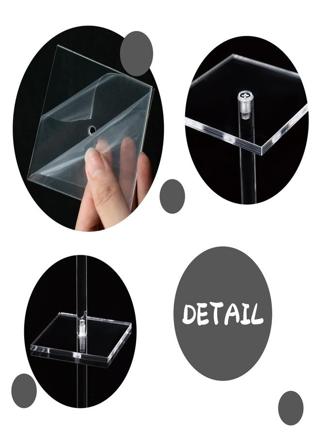 SnowTing 3 PCS Combat Risers for Flying Miniatures, Different Heights (5.5'', 4.7'' and 3.6'') Square Acrylic Terrain Combat Display Stands for Tabletop Board Games Miniatures Small Figures Flight Display - Image 3