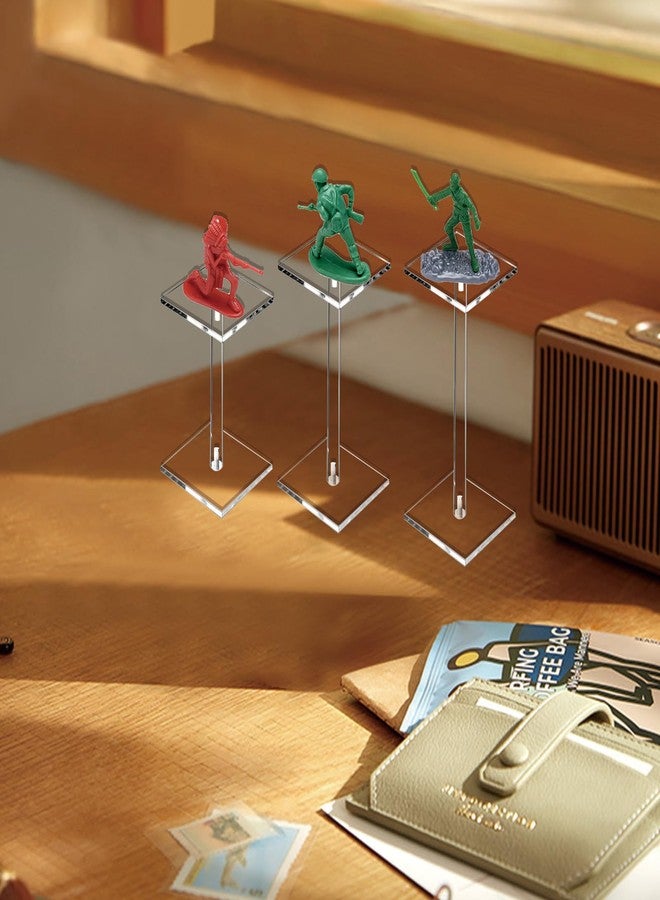 SnowTing 3 PCS Combat Risers for Flying Miniatures, Different Heights (5.5'', 4.7'' and 3.6'') Square Acrylic Terrain Combat Display Stands for Tabletop Board Games Miniatures Small Figures Flight Display - Image 5