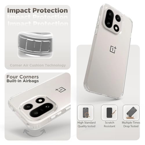 RIGGEAR Shockproof Clear Hybrid Armor Back Cover Case Compatible with OnePlus 15 5G (Transparent PC and TPU Bumper) - Image 3