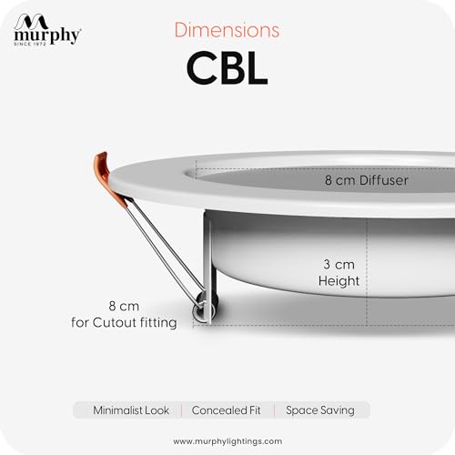 Murphy 9W LED Warm White CBL Round Panel Conceal Box Down Light, Pack of 8 - Image 4
