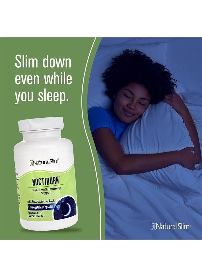 NaturalSlim - NoctiBurn Night Fat Burning Support & Metabolism Support Supplements with Essentials Amino Acid - Nighttime Fat Burner - 120 Vegetable Capsules - Image 1