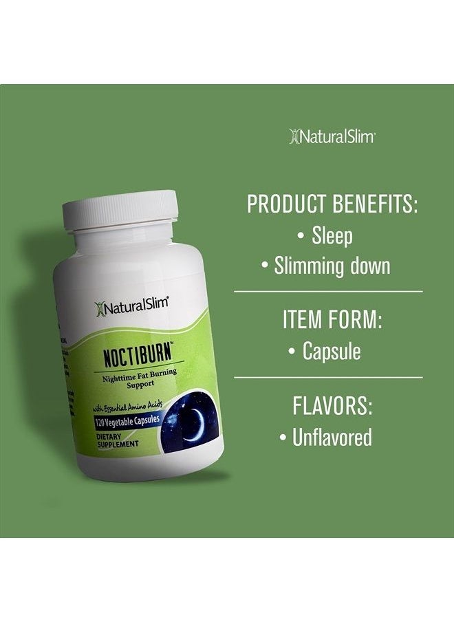 NaturalSlim - NoctiBurn Night Fat Burning Support & Metabolism Support Supplements with Essentials Amino Acid - Nighttime Fat Burner - 120 Vegetable Capsules - Image 1