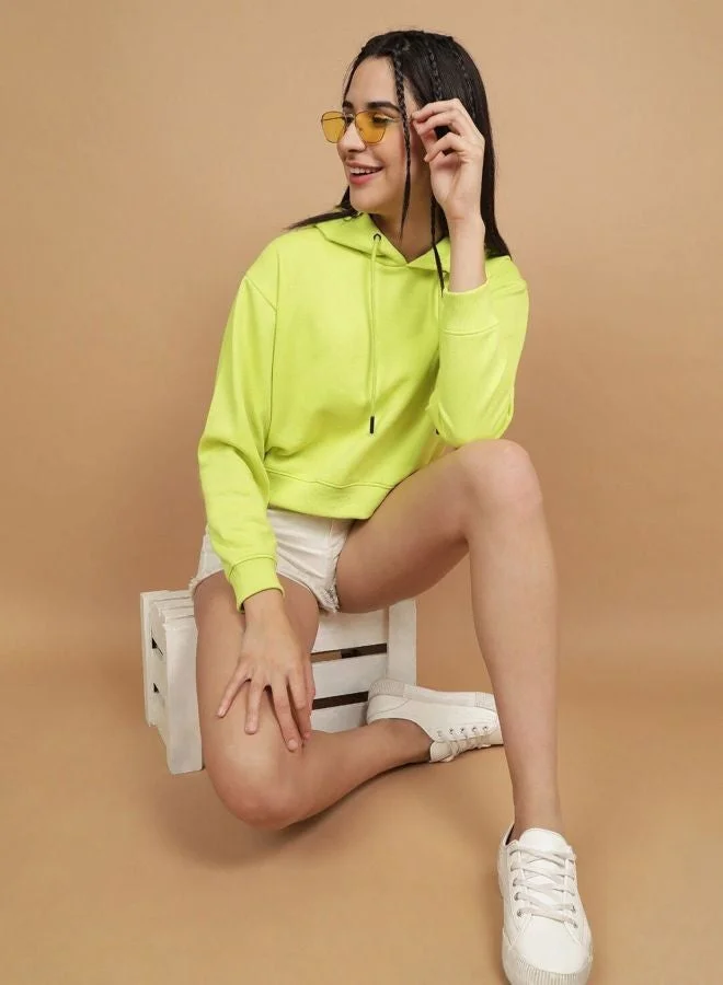 Freehand  Women Regular Fit Solid Hooded Neck Long Sleeve Overhead-Hooded Sweatshirt  | Best Price UAE