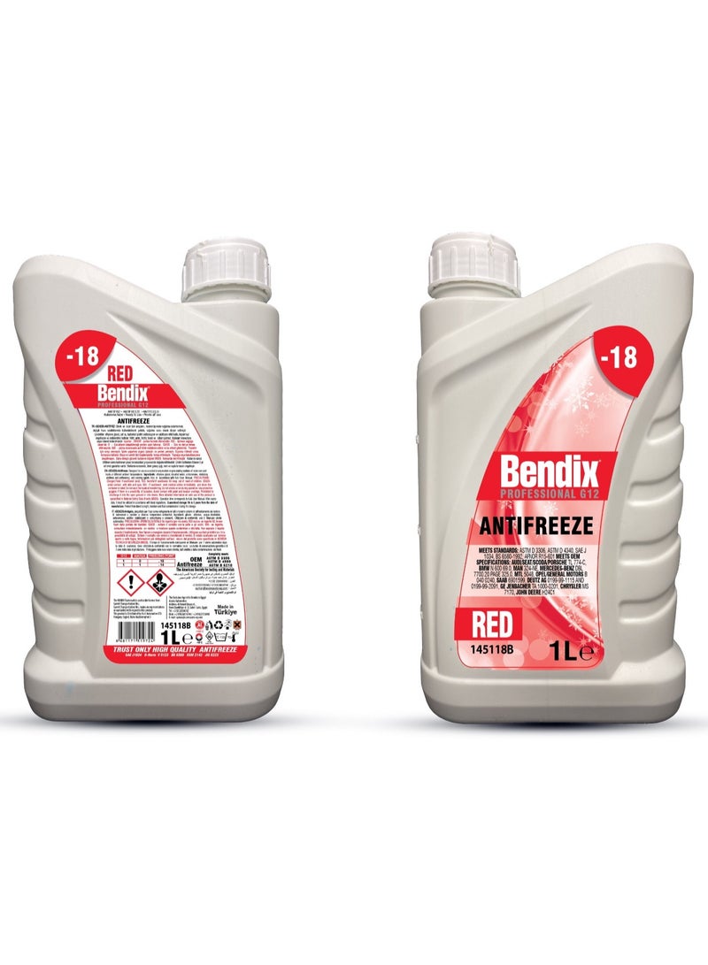 Bendix Coolant 33% antifreeze -18 Red 1L