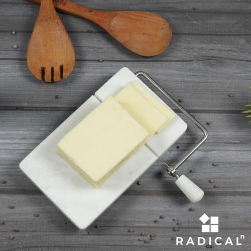 Radicaln Cheese Slicer White Handmade Marble Cheese and Butter Cutter Kitchen Gadgets for Soft Food Slicer Vegetable Cutter - Image 3