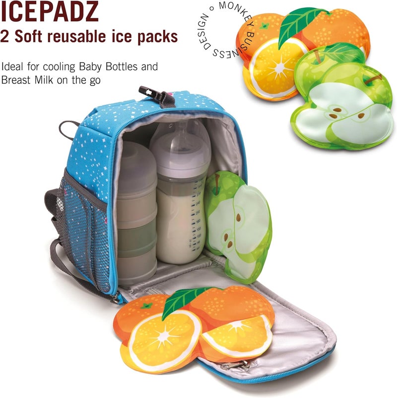 Monkey Business Icepadz Soft Ice Pack Set Reusable Ice Packs for Baby Bottles and Breast Milk Slim Ice Pack for Cooler and Lunch Box - Image 2