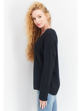 GERRY WEBER Women V-Neck Pull Over Sweaters, Black  - Image 3