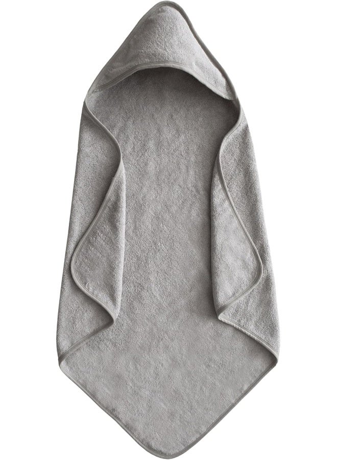 Mushie Organic Cotton Hooded Bath Towel for Babies & Toddlers - Soft, Absorbent Towel for Cosy Cuddles After Bath Time, Gentle on Sensitive Skin | Gray - Image 1