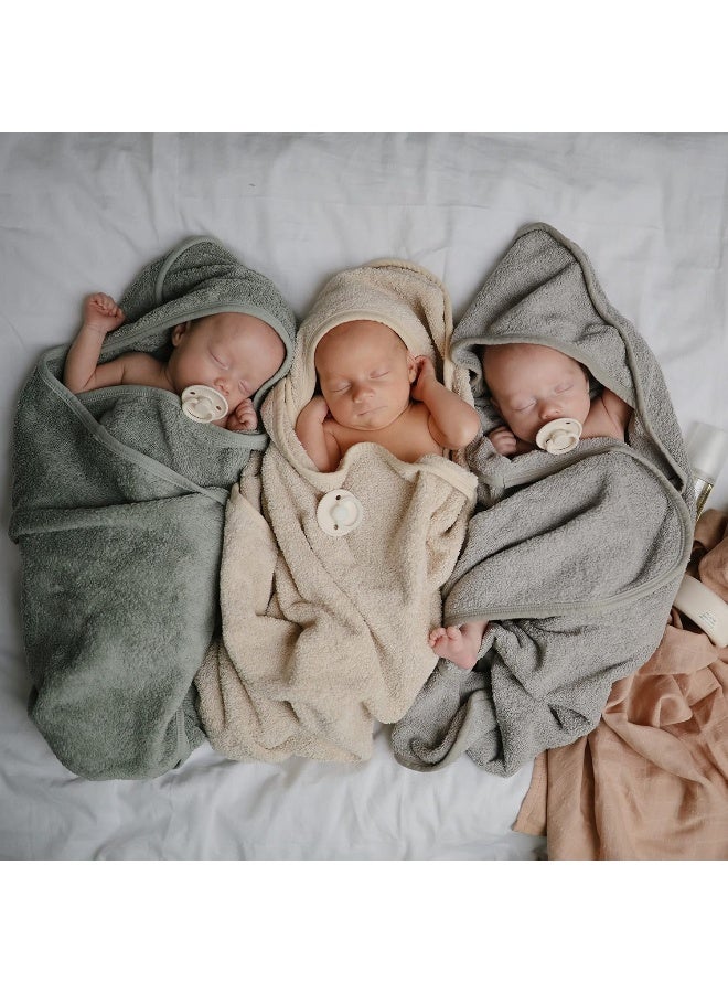 Mushie Organic Cotton Hooded Bath Towel for Babies & Toddlers - Soft, Absorbent Towel for Cosy Cuddles After Bath Time, Gentle on Sensitive Skin | Gray - Image 4