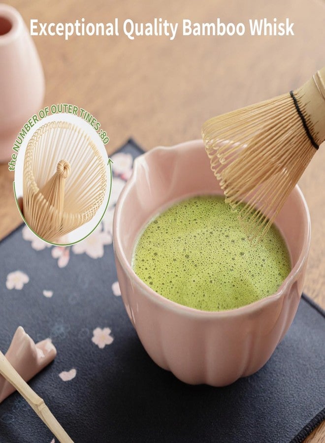 HTRCXB Matcha Whisk Set of 8 - HTRCXB Ceramic Matcha Set, Include Matcha Bowl, Matcha Whisk and Holder, Bamboo Scoop, Measuring Spoon, Scoop Rest, Sifter and Tea Towel - Matcha Kit Gift for Matcha Lovers - Image 4