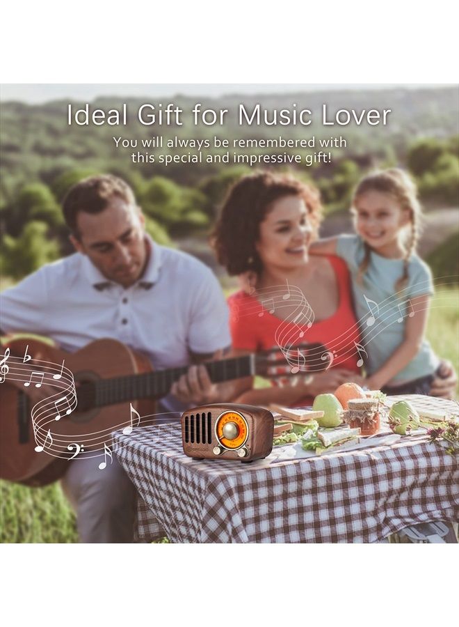 Greadio Vintage Radio Retro Bluetooth Speaker- Greadio Walnut Wooden FM Radio with Old Fashioned Classic Style, Strong Bass Enhancement, Loud Volume, Bluetooth 5.0 Wireless Connection, TF Card & MP3 Player - Image 4