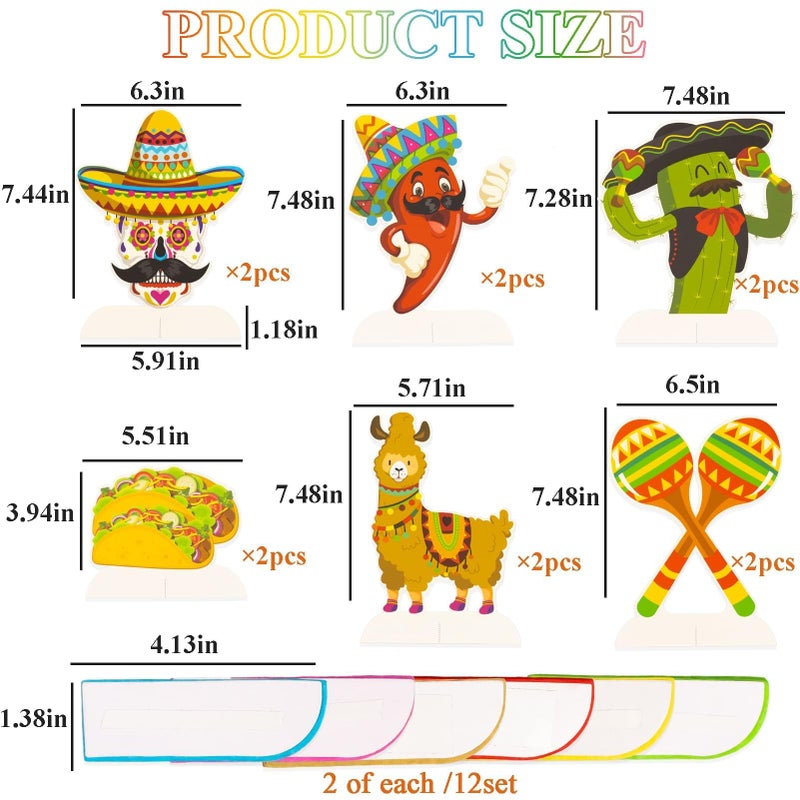 kockuu 12pcs Fiesta Mexican Party Table Decoration Centerpiece - 8â€ Paper 5 Cinco De Mayo Party Table Decoration Honeycomb for Fiesta Mexican Themed Taco Party Birthday Day of the Dead Decor Supplies - Image 5