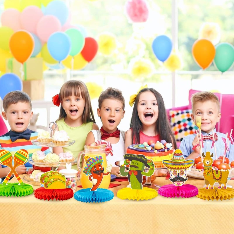 kockuu 12pcs Fiesta Mexican Party Table Decoration Centerpiece - 8â€ Paper 5 Cinco De Mayo Party Table Decoration Honeycomb for Fiesta Mexican Themed Taco Party Birthday Day of the Dead Decor Supplies - Image 4