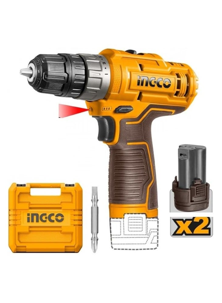Ingco Ingco Cordless Drill 12 Volt Lithium-Ion Batteries USB Type-C Cable Does Not Include Charger - Model: CDLI12202 10.0 millimeters - Image 1
