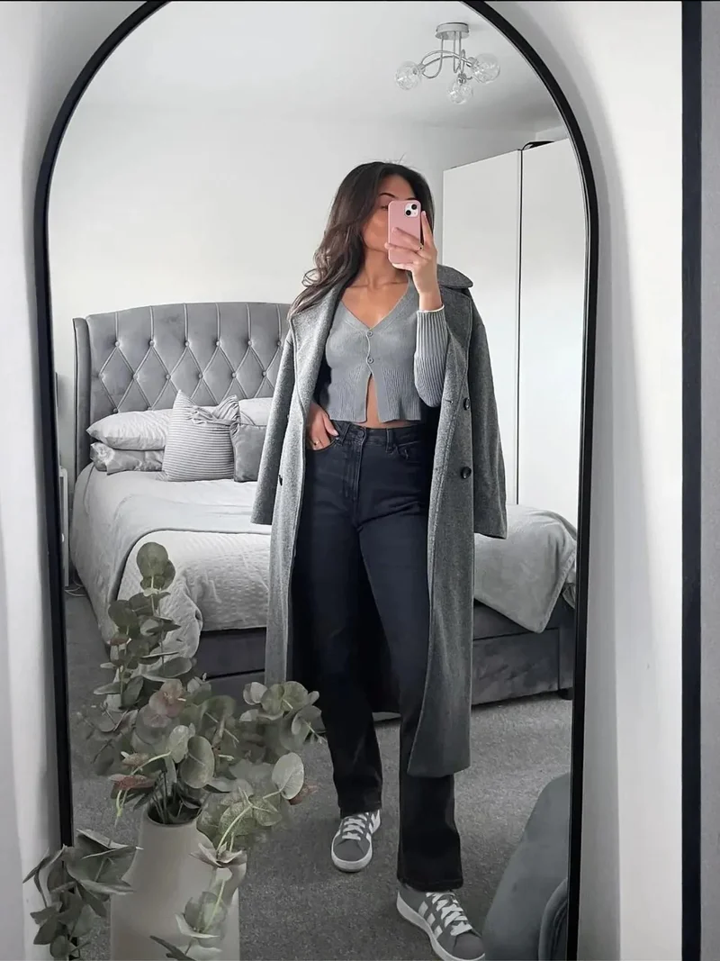 HICCUP Solid V Neck Cropped Cardigan