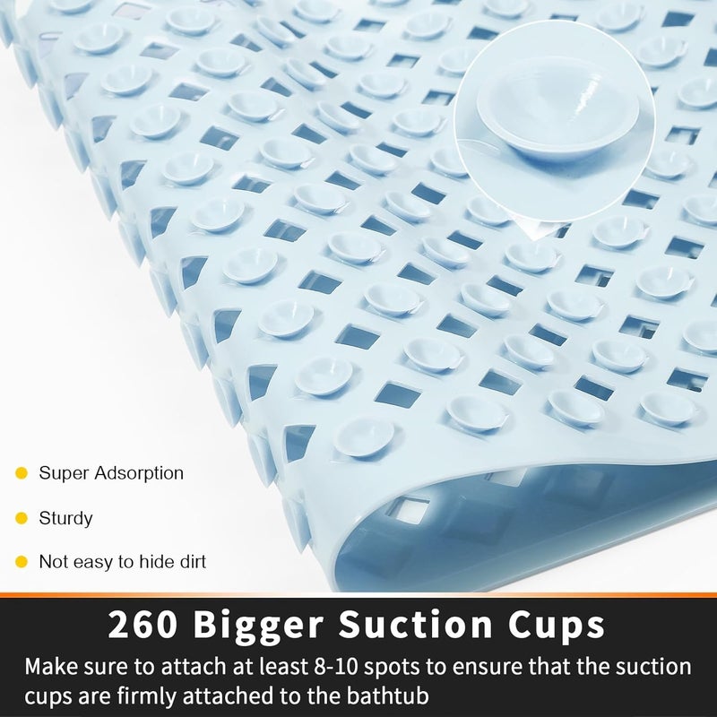 TAGPR Door mat Bathroom mats Anti Slip for Entrance Floor Foot Skid Bathtub Bath Shower Suction Cups (Blue 70x40cm) - Image 5