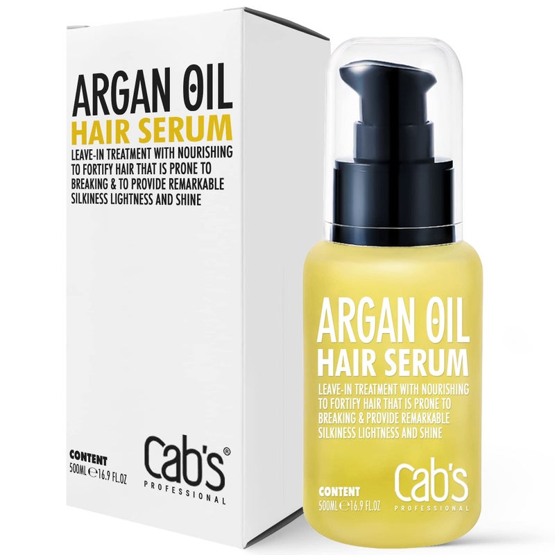 Cab's Argan Oil - Frizzy Control for Dry, Damaged & Coarse Hair, Nourishing and Repair Shine - Paraben Free, Sulfate Free 1.69 fl oz (Serum With Box) - Image 1