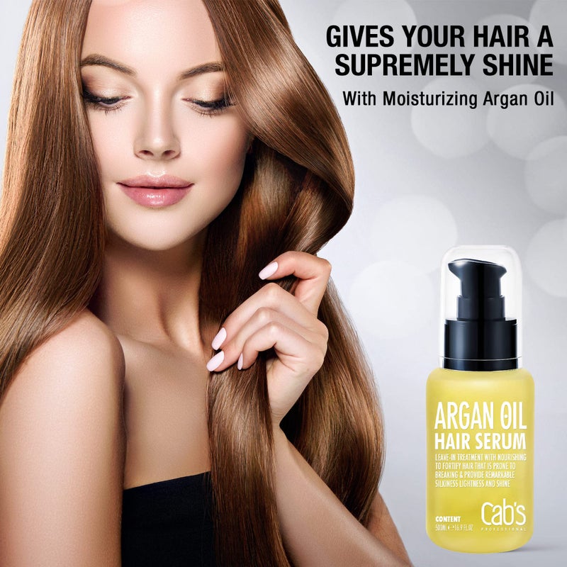 Cab's Argan Oil - Frizzy Control for Dry, Damaged & Coarse Hair, Nourishing and Repair Shine - Paraben Free, Sulfate Free 1.69 fl oz (Serum With Box) - Image 5