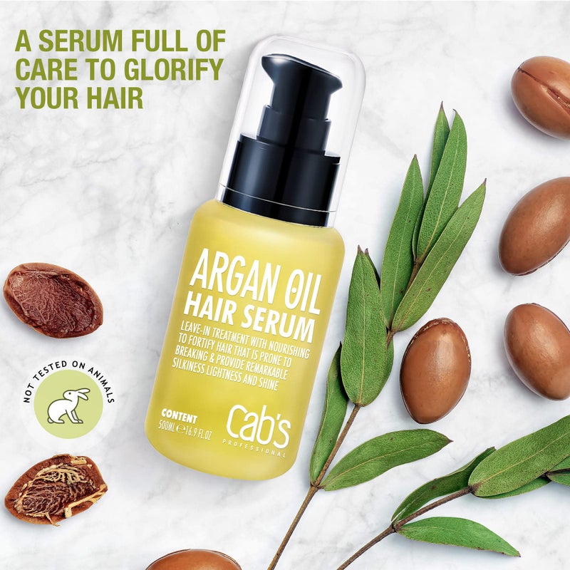 Cab's Argan Oil - Frizzy Control for Dry, Damaged & Coarse Hair, Nourishing and Repair Shine - Paraben Free, Sulfate Free 1.69 fl oz (Serum With Box) - Image 4
