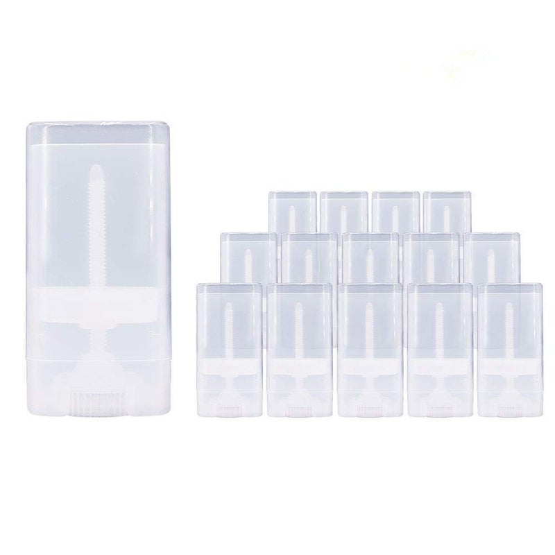 Healthcom 30pcs 0.5 Oz Clear Empty Plastic Deodorant Containers New Empty Oval Lip Balm Tubes 15ml Oval Deodorant Containers for Lipstick Crayon Chapstick DIY Make Your Own Deodorant Lotion Bar 