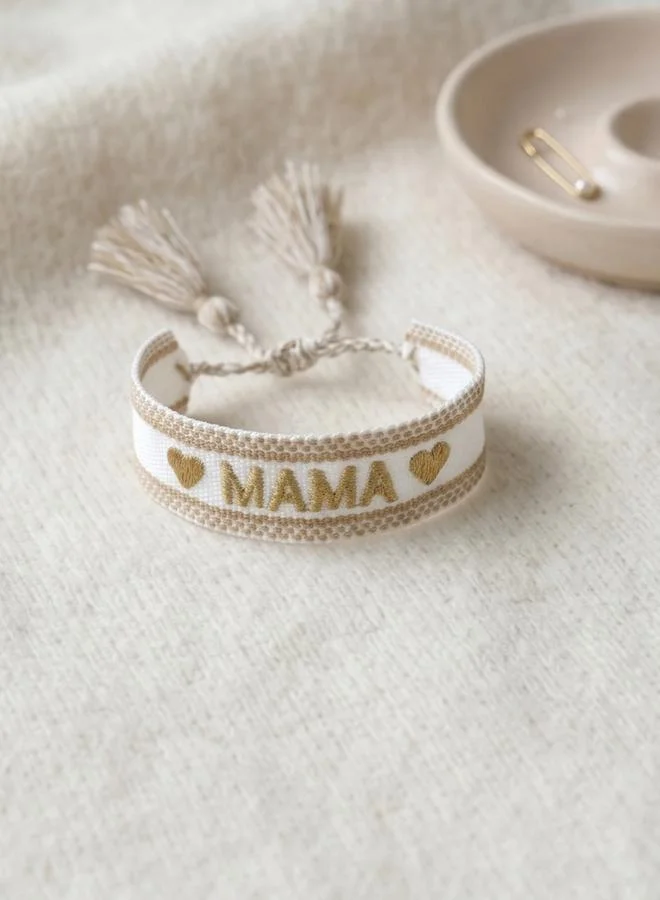 Take Two  Multi-Color Embroidered Woven Bracelet with Tassel Charm for Women | Best Price UAE