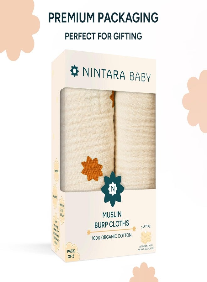 NINTARABABY مناشف تجشؤ نينتارابي - قطن موسلين عضوي 100%، 7 طبقات ماصة ومقاومة للماء، حجم كبير جدًا (55×30 سم)، ناعمة ومضادة للحساسية، مستلزمات أطفال متعددة الاستخدامات وهدية مثالية للمواليد الجدد، عبوة من قطعتين - Image 5