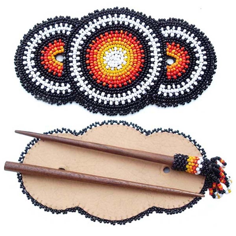 Handmade Beaded Indian Jewelery Hair barrette for Women's,Native American Style Seed Beaded Hair Band,One of a kind fashion Jewelery for women.