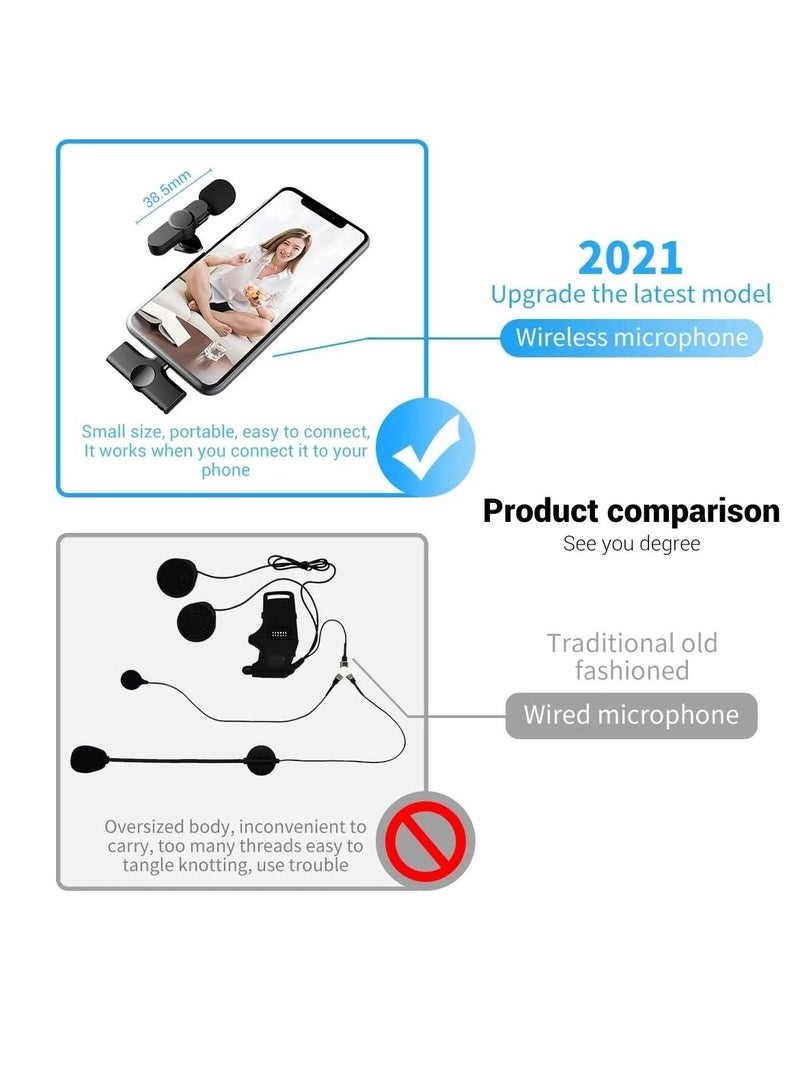 2 in 1 iphone or type-c Wireless Lavalier Microphone For IPhone, Plug Play, Portable Audio Video Recording Mic for Youtube, Live Stream, Vlog, Interview, Laptops PC - Image 4