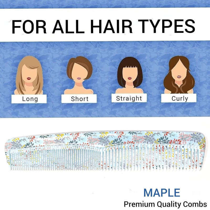 Maple Hair Comb for Women, Men Printed Dressing Detangling Combo Set (Multicolour), Pack of 4 - Image 3