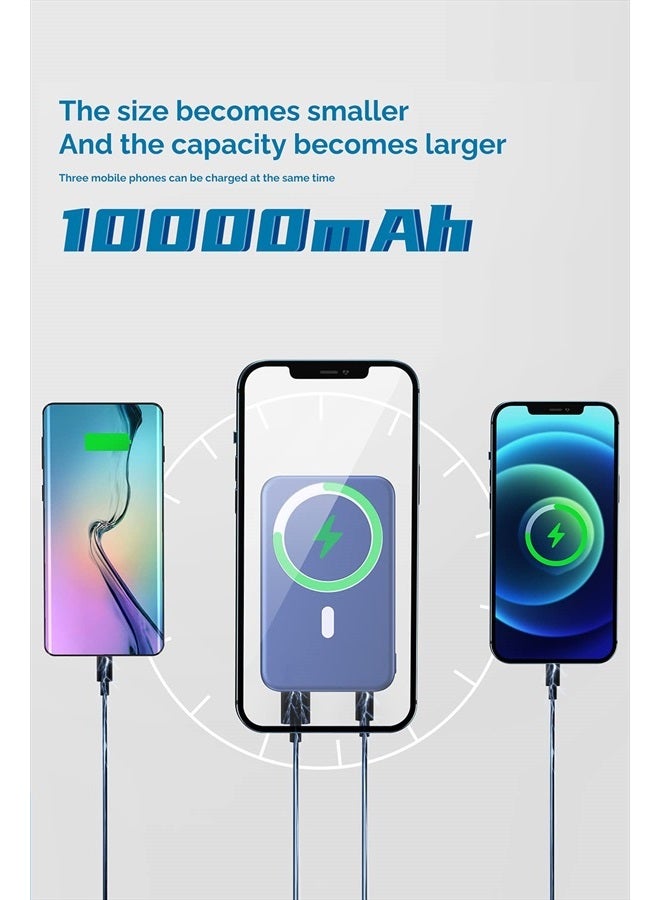 DEKSMO Wireless Power Bank 10000mAh Fast Charging,Slim Magnetic Portable Charger USB C PD 22.5W,Small LED Display QC3.0 External Battery Pack for iPhone 13/12/11/10 Pro Max/Mag-Safe/Samsung/Phones - Image 2