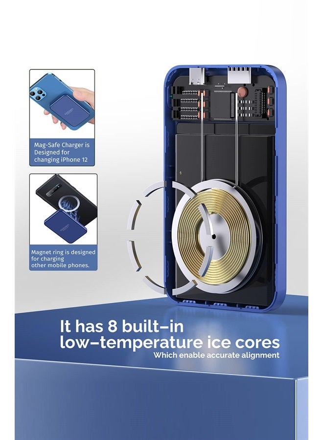 DEKSMO Wireless Power Bank 10000mAh Fast Charging,Slim Magnetic Portable Charger USB C PD 22.5W,Small LED Display QC3.0 External Battery Pack for iPhone 13/12/11/10 Pro Max/Mag-Safe/Samsung/Phones - Image 3