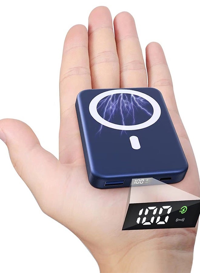 DEKSMO Wireless Power Bank 10000mAh Fast Charging,Slim Magnetic Portable Charger USB C PD 22.5W,Small LED Display QC3.0 External Battery Pack for iPhone 13/12/11/10 Pro Max/Mag-Safe/Samsung/Phones - Image 1