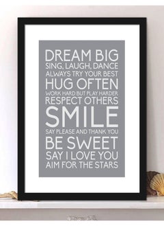 Spoil Your Wall Wall Posters with Dream Big Sing Launch Dance Motivational Quote and Black Frame - Wall Arts Home Décor Photo Frames - 30x40cm by Spoil Your Wall  - Image 1