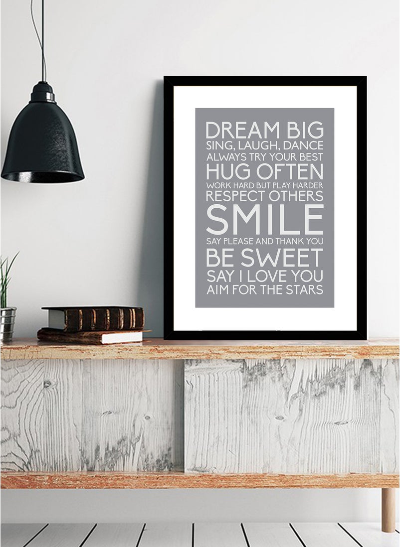 Spoil Your Wall Wall Posters with Dream Big Sing Launch Dance Motivational Quote and Black Frame - Wall Arts Home Décor Photo Frames - 30x40cm by Spoil Your Wall  - Image 2