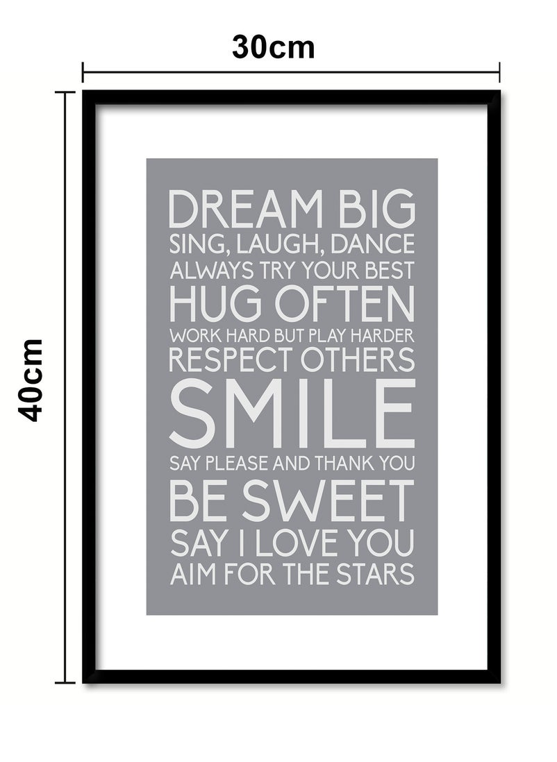 Spoil Your Wall Wall Posters with Dream Big Sing Launch Dance Motivational Quote and Black Frame - Wall Arts Home Décor Photo Frames - 30x40cm by Spoil Your Wall  - Image 3