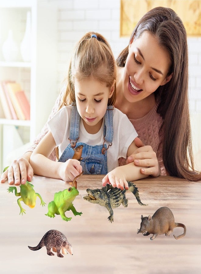 SCAHOW 5PCS Soft Rubber Squishy Toys, TPR Super Stretch Animal Toys for Kids, Rubber Animal Figures Set with Frog, Tadpole, Crocodile, Rat, Pangolin - Image 4