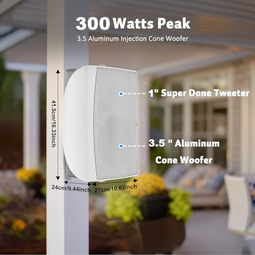 STUDIOFINIX 8-Inch 600W Outdoor Bluetooth Speakers Waterproof Wired, Wall-Mount Waterproof Speaker System Ideal for Large Spaces (Commercial Areas, Spacious Backyards, Auditorium) - Image 4