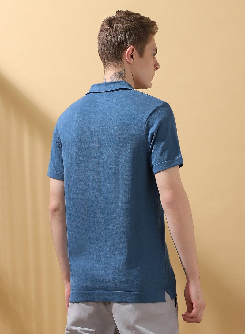 Dennis Lingo Men's Steller 100% Cotton Textured Regular Fit T-Shirt  - Image 3