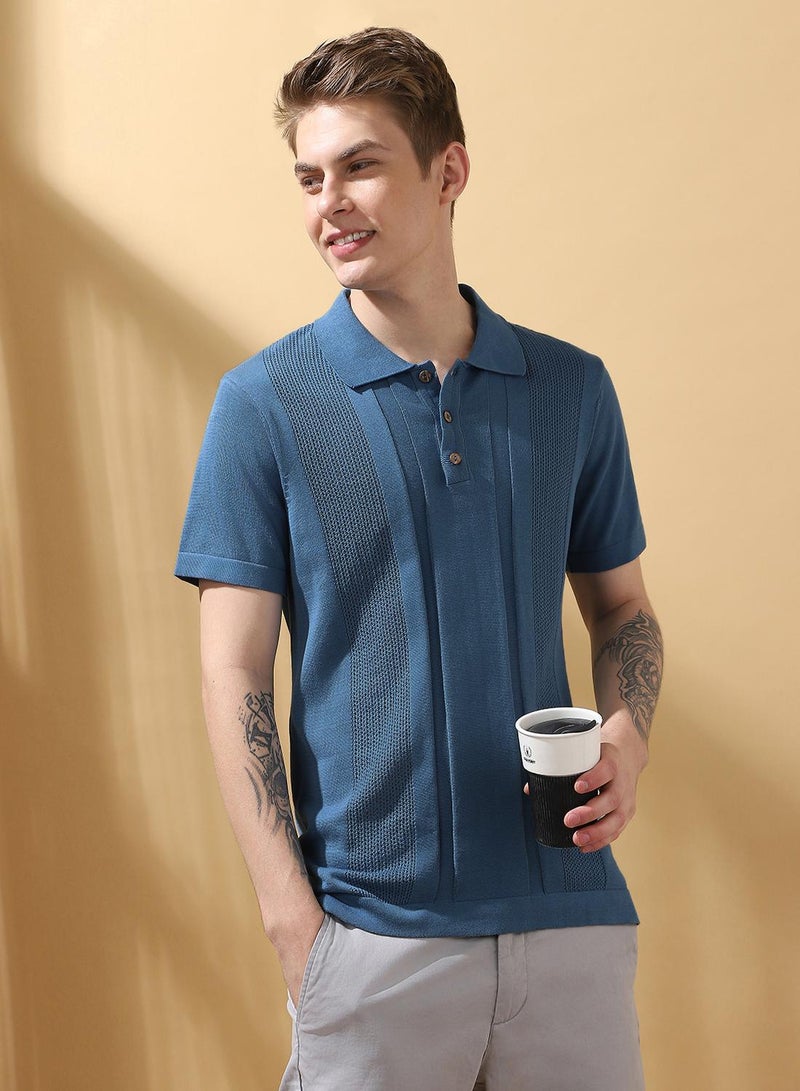 Dennis Lingo Men's Steller 100% Cotton Textured Regular Fit T-Shirt  - Image 1