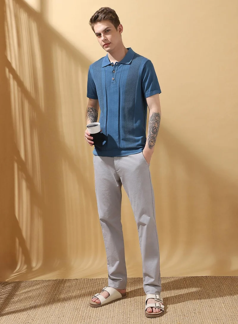 Dennis Lingo Men's Steller 100% Cotton Textured Regular Fit T-Shirt