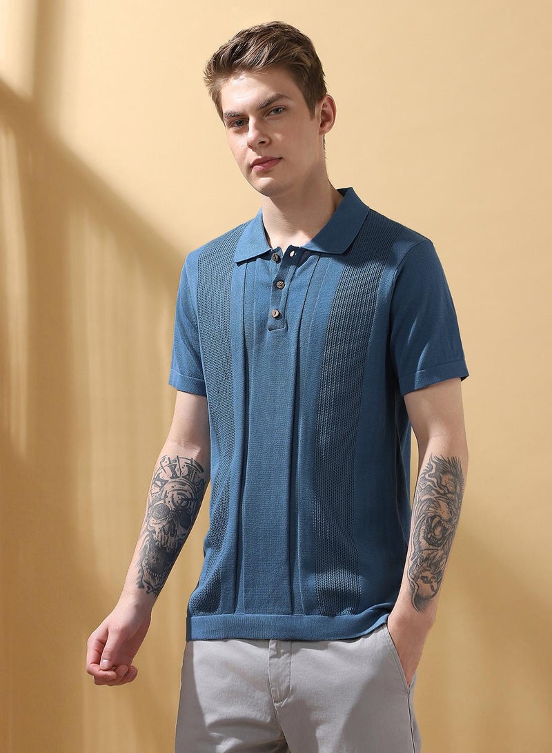 Dennis Lingo Men's Steller 100% Cotton Textured Regular Fit T-Shirt  - Image 2