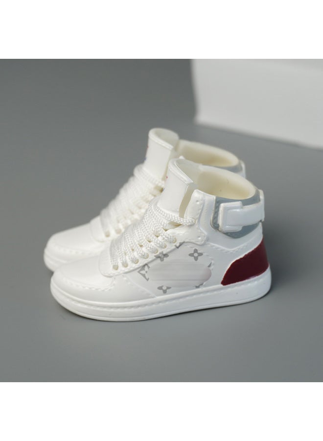 Loquat Labubu Labubu Doll Clothes 17cm Shoes Model 5cm Vinyl Toy Hand-made AJ Blind Box DIY High Luxury Series-Color:V. Home White And Red - Image 1