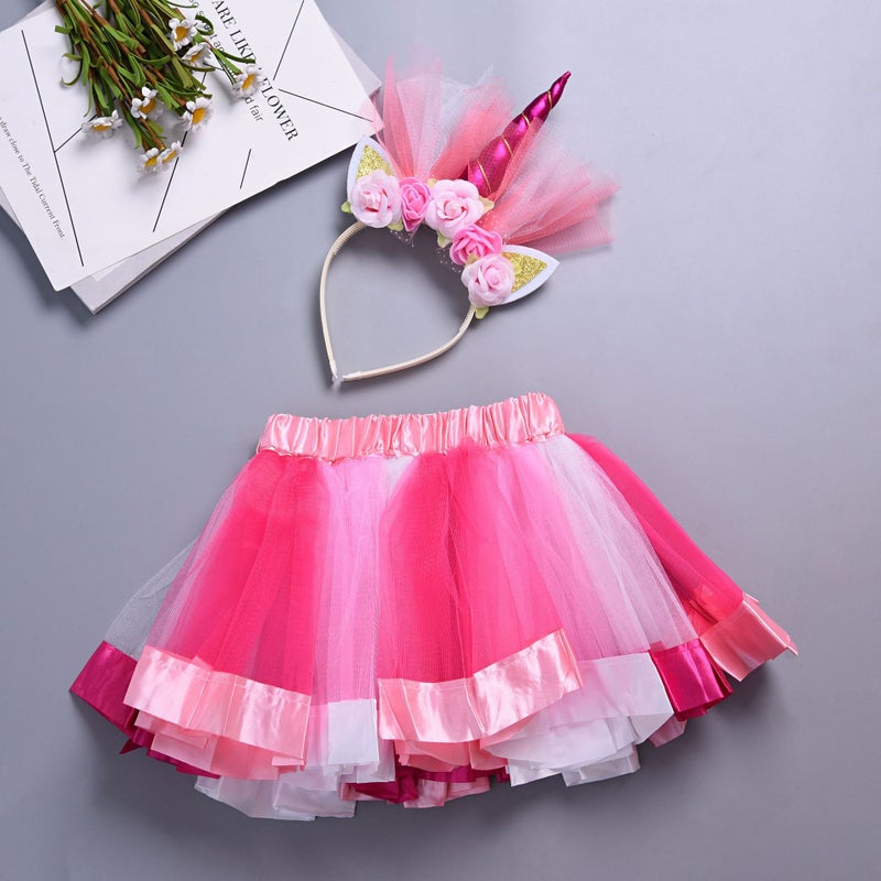 Ins Popular Pettiskirt Tutu Children'S Skirt New Girls' Colorful Christmas Stage Half-Length Yarn - Image 1