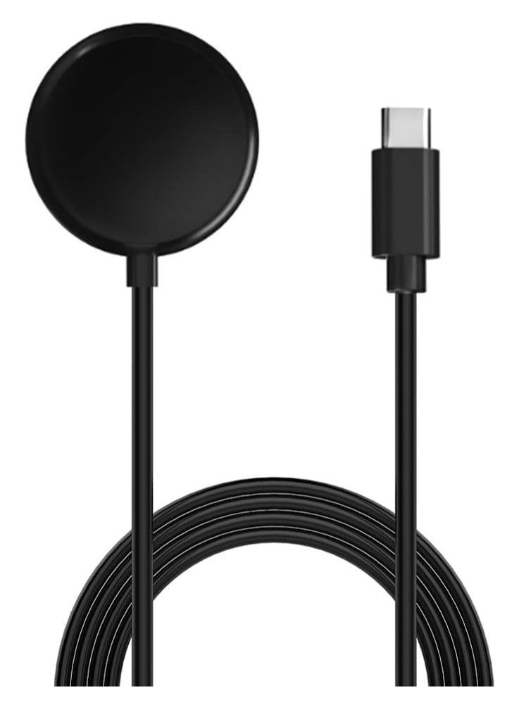 كابل شحن USB سريع الشحن من النوع C متوافق مع ساعة Google Pixel Watch، كابل شحن مغناطيسي بديل بطول 3.3 قدم فقط لساعة Google Pixel Watch (ليس لساعة Pixel Watch 2) (أسود) - Image 1