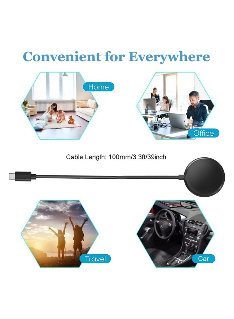 كابل شحن USB سريع الشحن من النوع C متوافق مع ساعة Google Pixel Watch، كابل شحن مغناطيسي بديل بطول 3.3 قدم فقط لساعة Google Pixel Watch (ليس لساعة Pixel Watch 2) (أسود) - Image 2